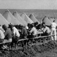 Enrollees Eating Outside, unidentified company, c. 1933